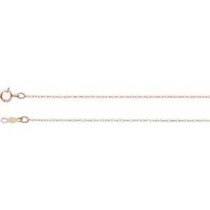 14K Rose .75 mm Rope 20" Chain