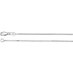 14K White 1 mm Box 16" Chain