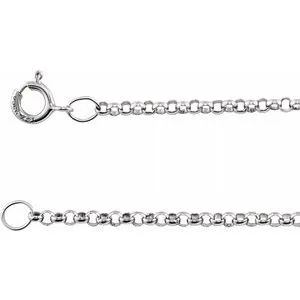 14K White 1.5 mm Solid Rolo 30" Chain
