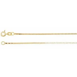 14K Yellow 1.3 mm Diamond Cut Box 16" Chain with Spring Ring