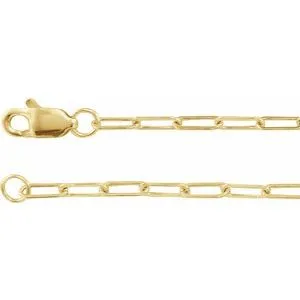 14K Yellow 1.95 mm Elongated Flat Link 20" Chain
