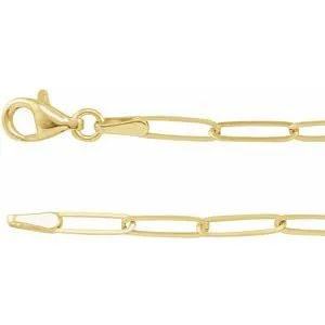 14K Yellow 2.6 mm Elongated Link 20" Chain