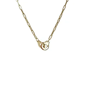 14k Yellow Gold Paperclip Interlocked Necklace