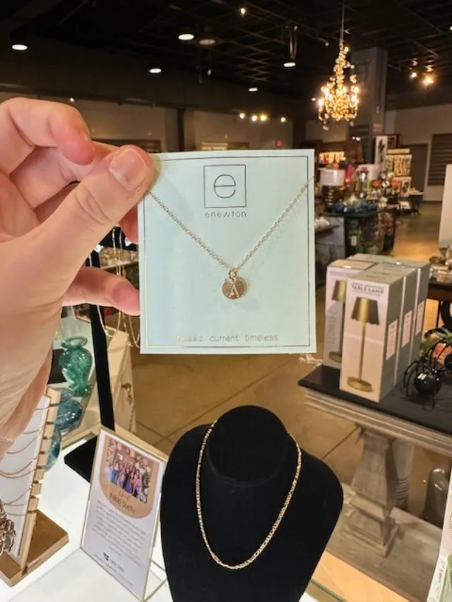 16" Necklace Gold - Respect Small Gold Disc Initial