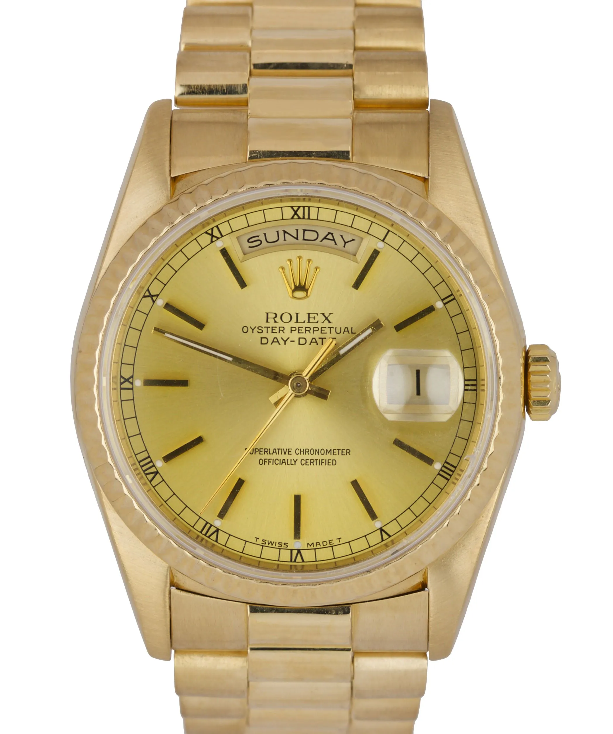 1993 Rolex Day-Date President 36mm Double Quickset 18K Yellow Gold Watch 18238