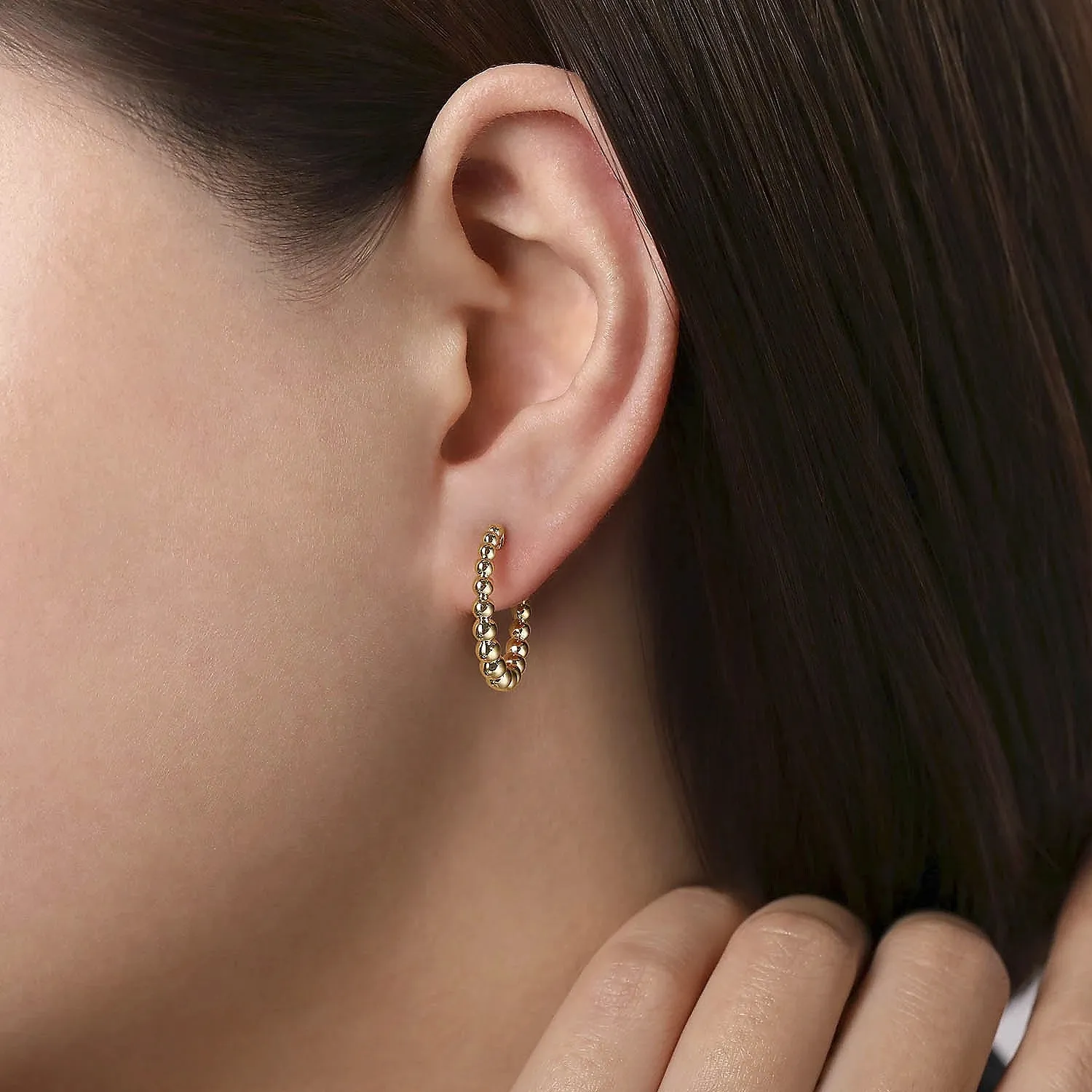 20mm Beaded Classic Hoop Earrings