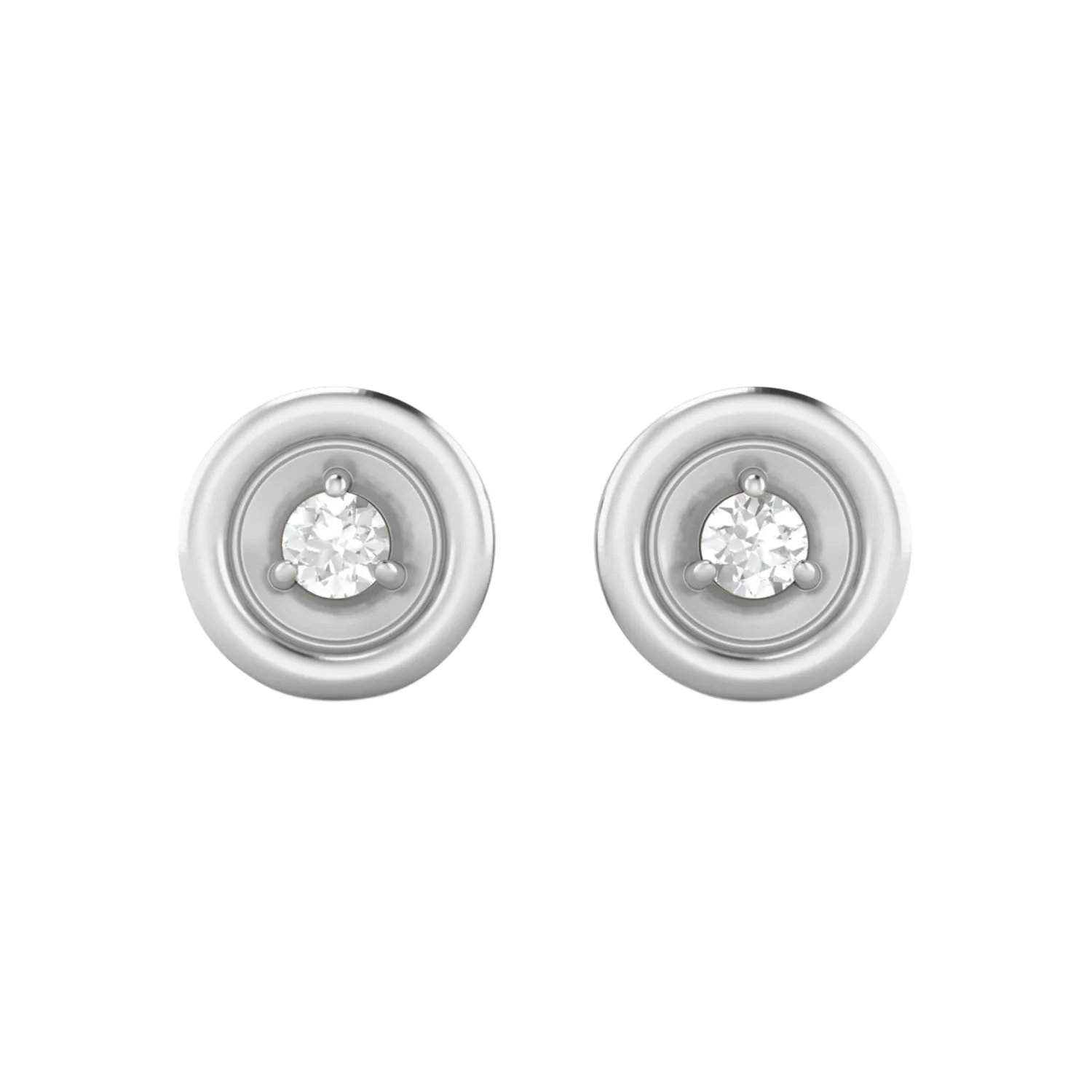 2MM Round Shape Moissanite 925 Sterling Silver Tiny Circle Women Stud Earrings