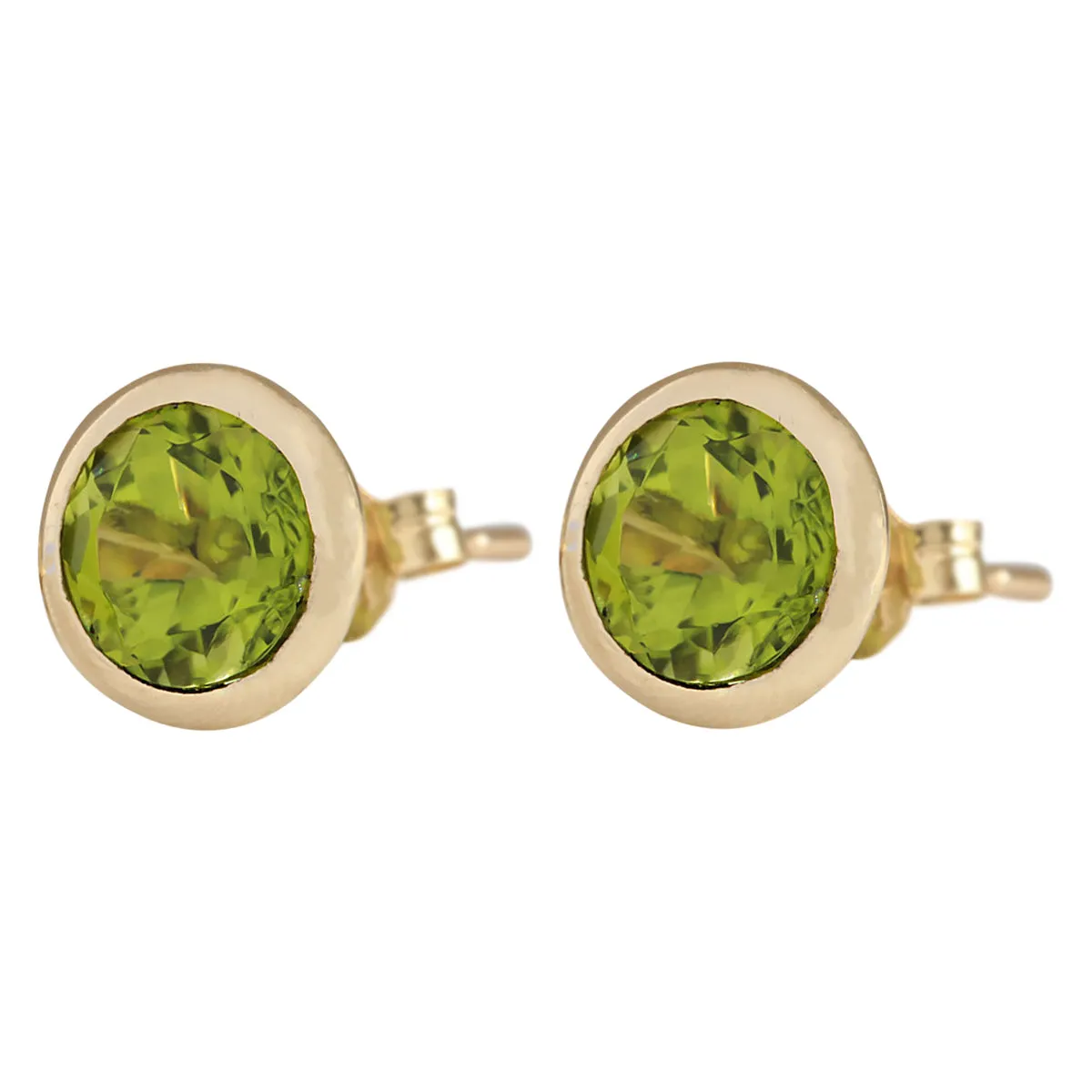 3.00 Carat Natural Peridot 14K Yellow Gold Earrings
