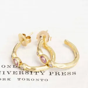 .43ctw Diamond & Sapphire Hoop Earrings by Ippolita