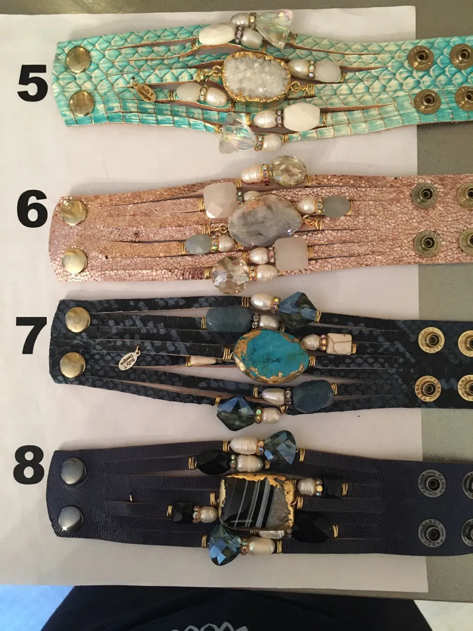 7 Strand Italian Leather Bracelet