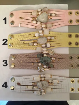 7 Strand Italian Leather Bracelet