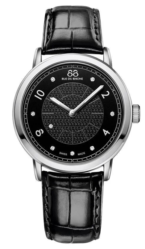 88 Rue du Rhone Women's 87WA120021 Analog Display Swiss Quartz Black Watch