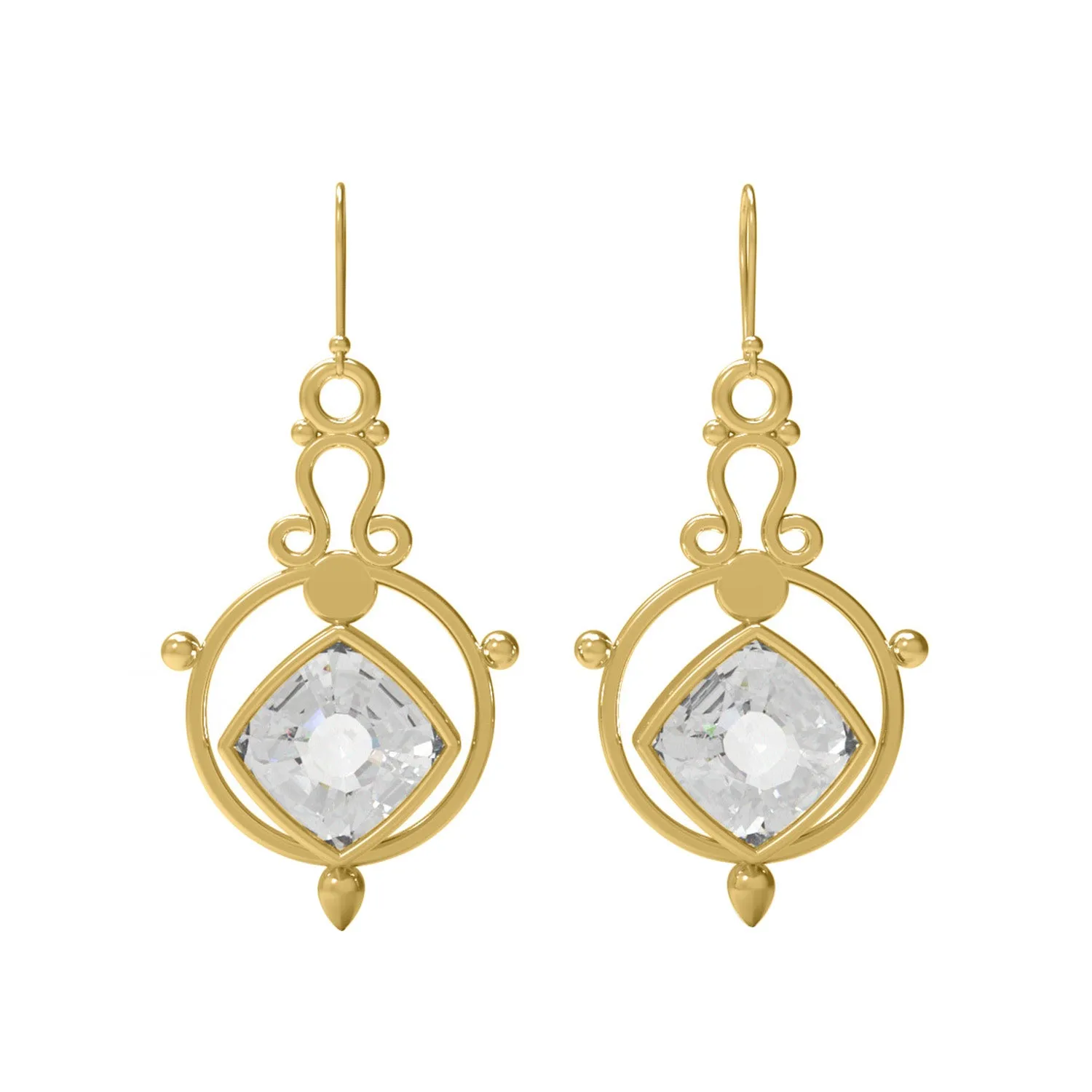 8MM Cushion Shape Moissanite 925 Sterling Silver Dangle Drop Women Earrings