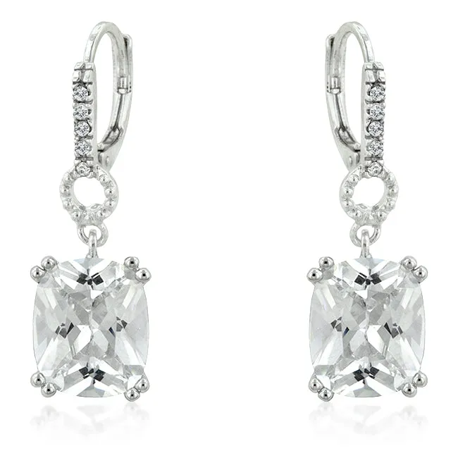 Amaris Classic Radiant CZ Drop Earrings | 6.5ct