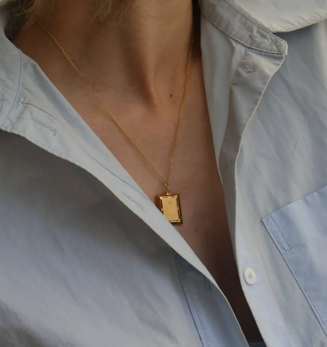 Angel Rectangular Thin Chain