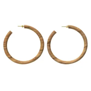 Arlie Maxi Wood Hoop Earrings