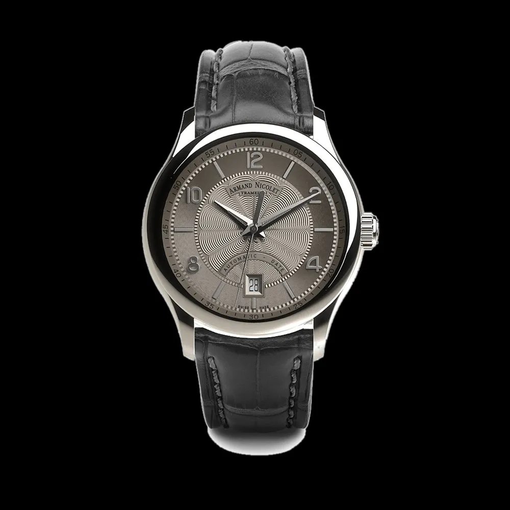 ARMAND NICOLET M02-4 MEN'S AUTOMATIC GREY STRAP GREY DIAL WATCH