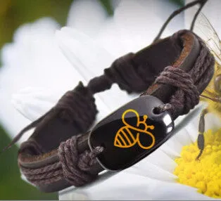 Bee Leather Bracelet