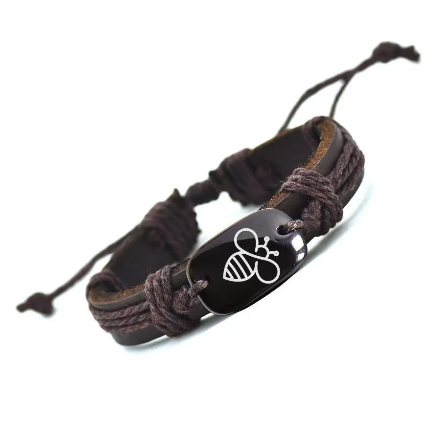 Bee Leather Bracelet