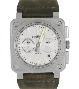 Bell & Ross BR 03-94 Hologram Silver Steel Chronograph 42mm Watch BR0394