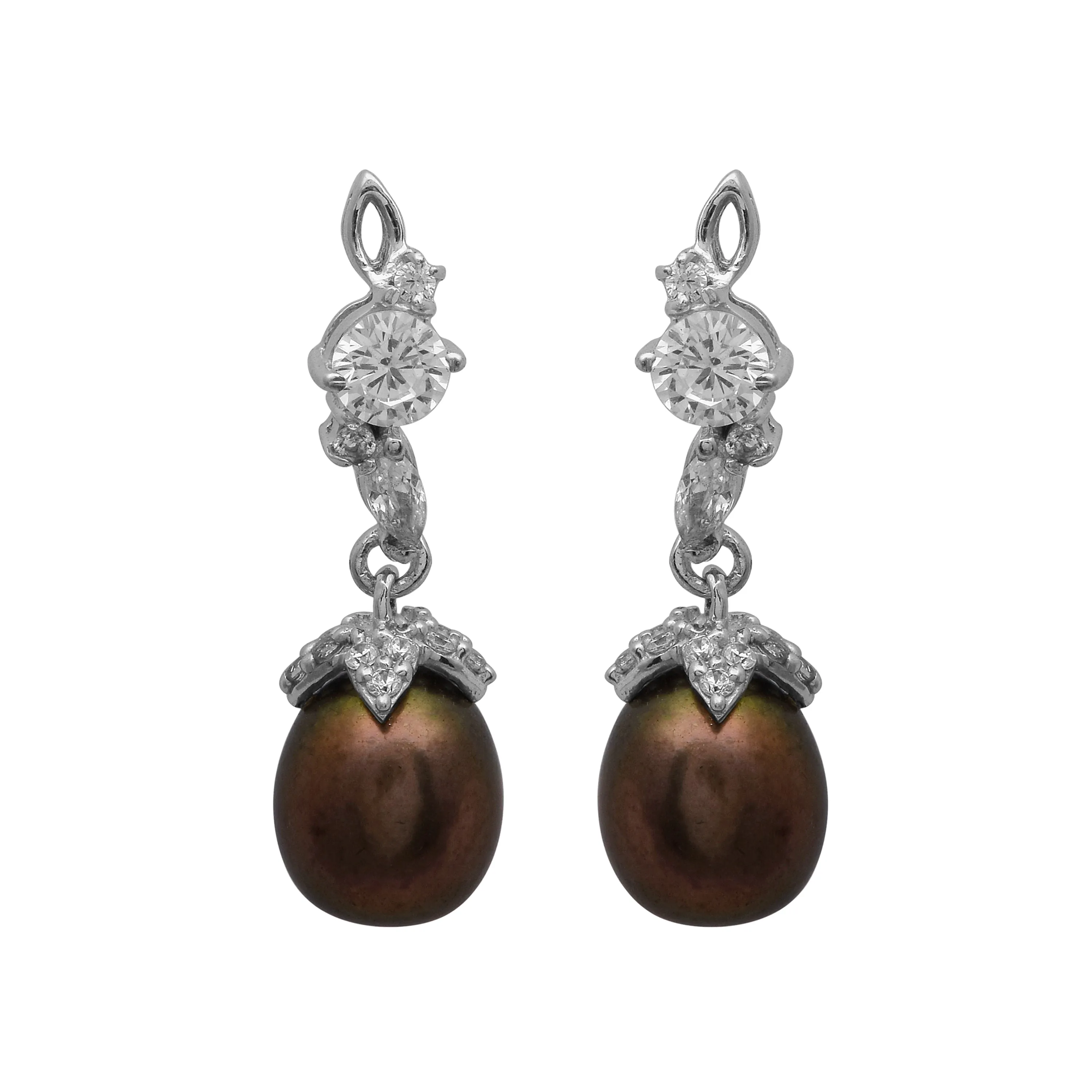 Black Pearl Dangle Earrings