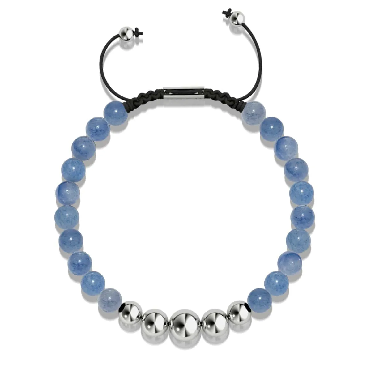 Blue Aventurine | Silver | Balance Gemstone Macrame Bracelet