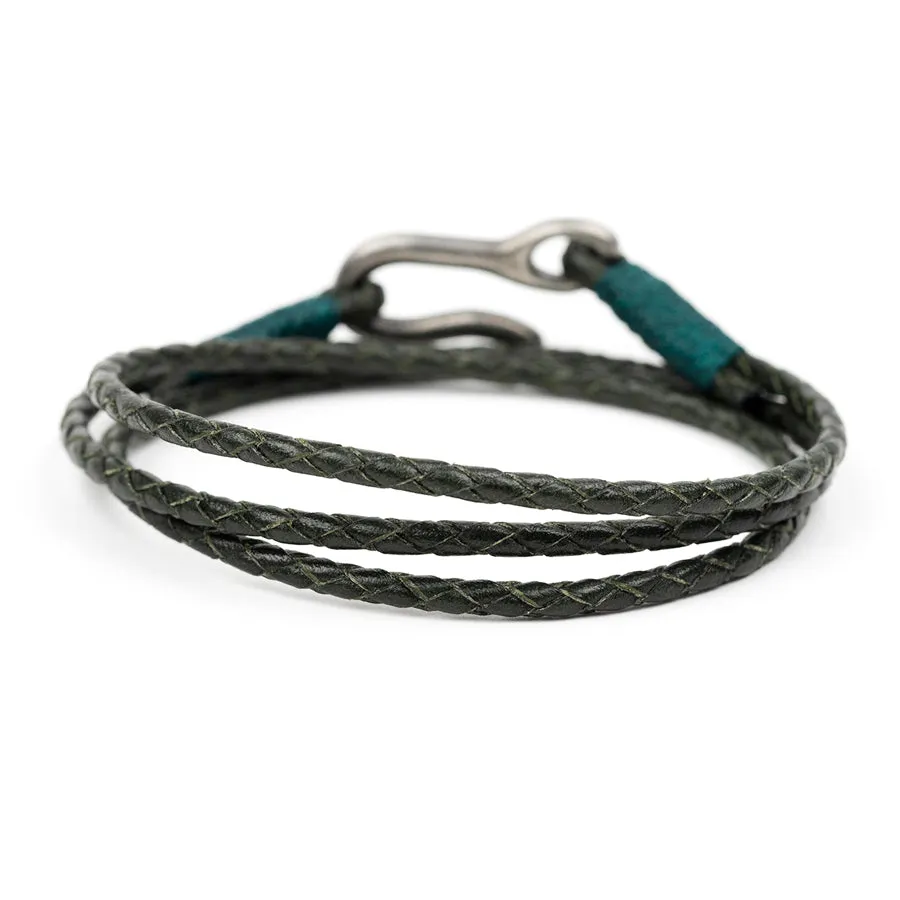Braided Leather Triple Wrap