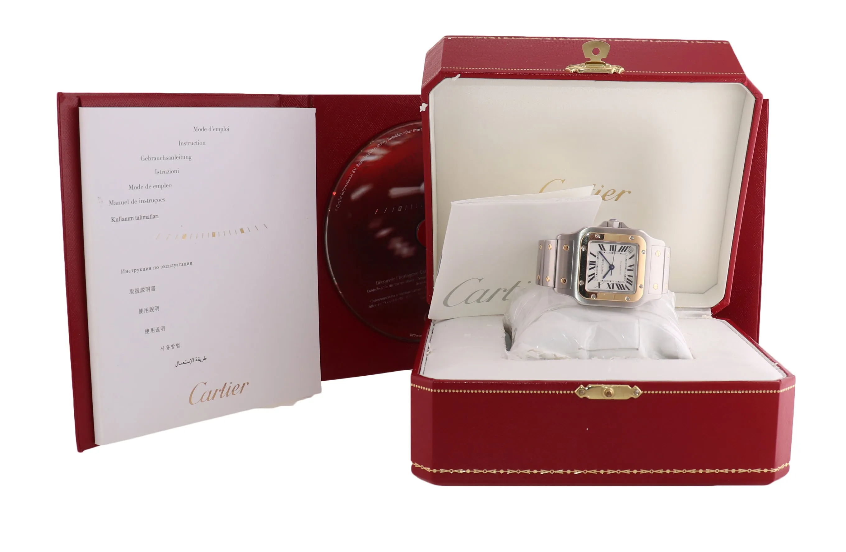 Cartier Santos Galbee 32mm Auto Two-Tone Stainless 18K White Roman 2823 W20099C4