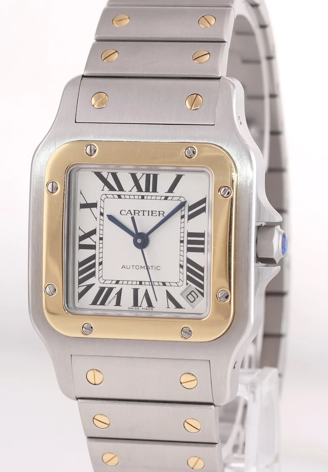 Cartier Santos Galbee 32mm Auto Two-Tone Stainless 18K White Roman 2823 W20099C4
