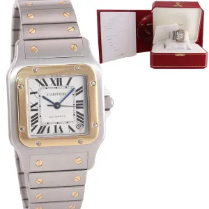 Cartier Santos Galbee 32mm Auto Two-Tone Stainless 18K White Roman 2823 W20099C4