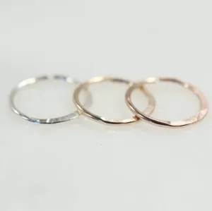 Cartilage Hoop Earring Hammered - Endless, Choose Your Diameter, Gauge, Metal