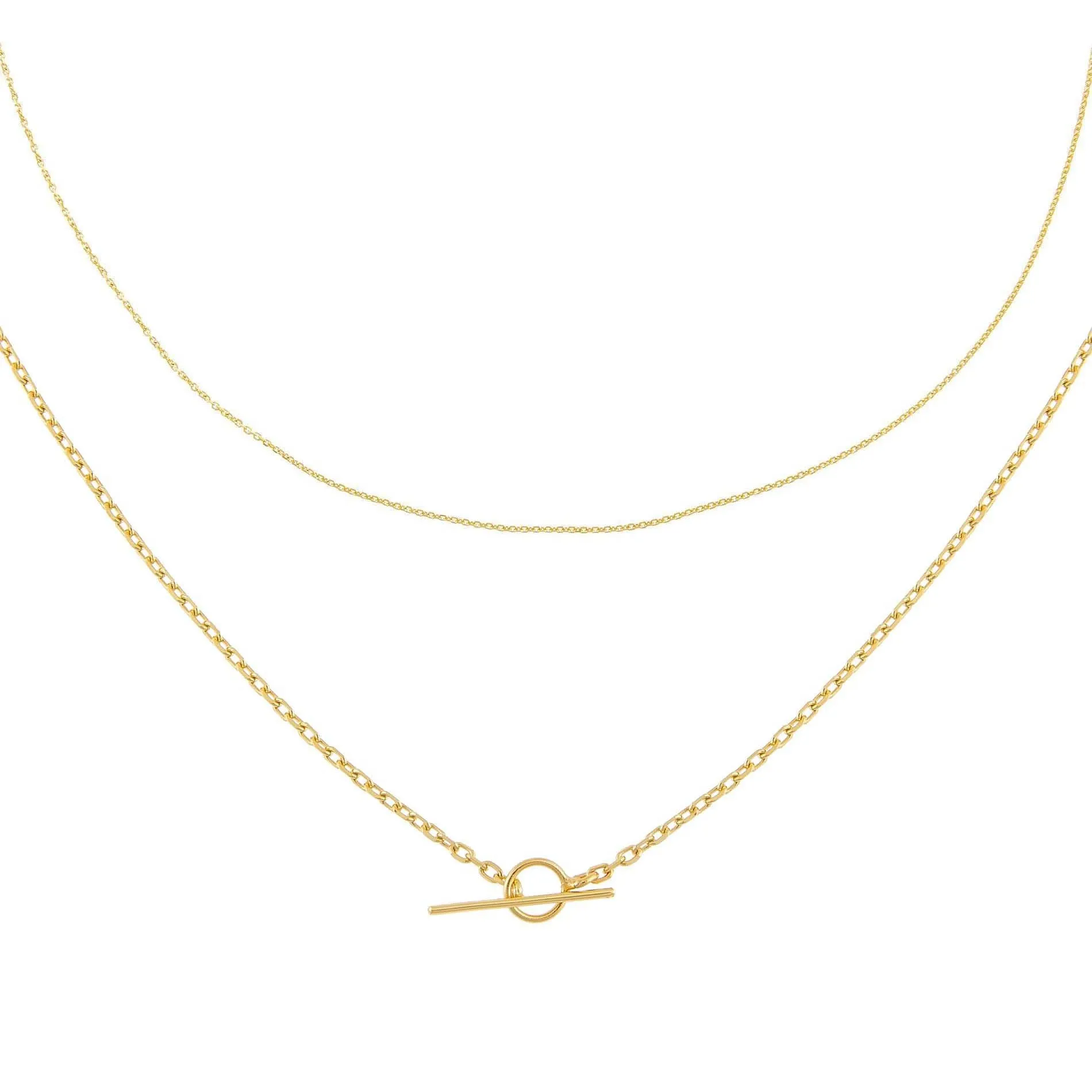 Chain Toggle Necklace Combo Set