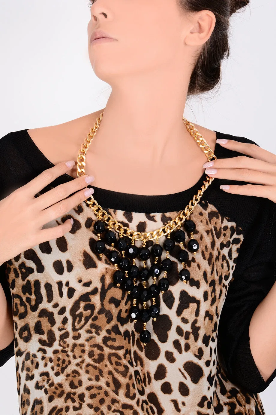 CLAIRE VANS KEMAT Gold Multi Strand Beaded Necklace