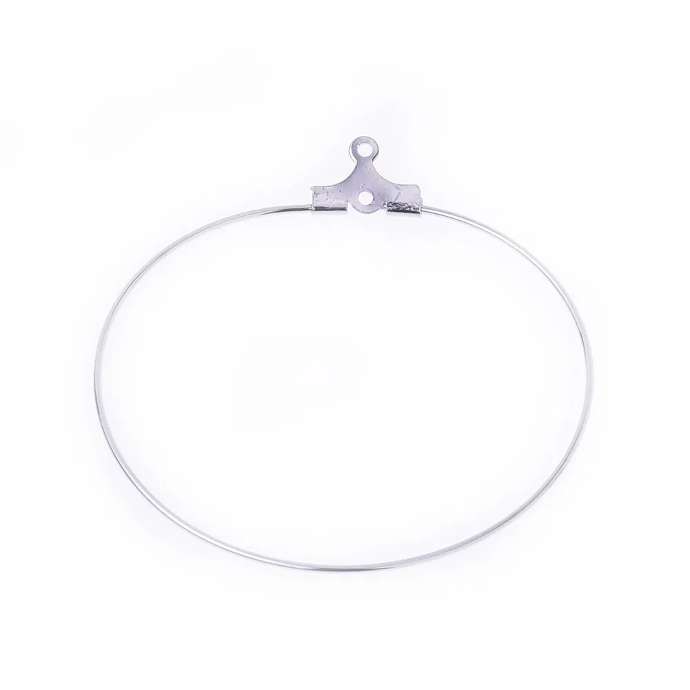 Clip-on Earrings Clip Hoop Earrings hammered hoop earrings Jewelry gift supplies 4cm white K 20pcs 10178603