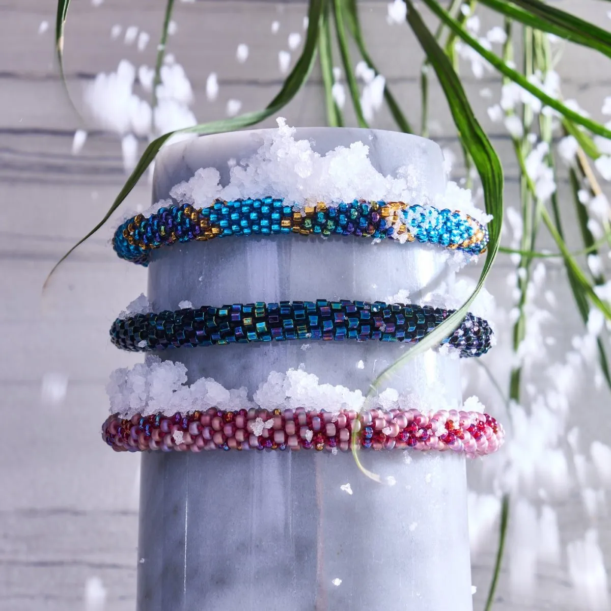 Cranberry Wreath | Himalayan Glass Bead Bracelet