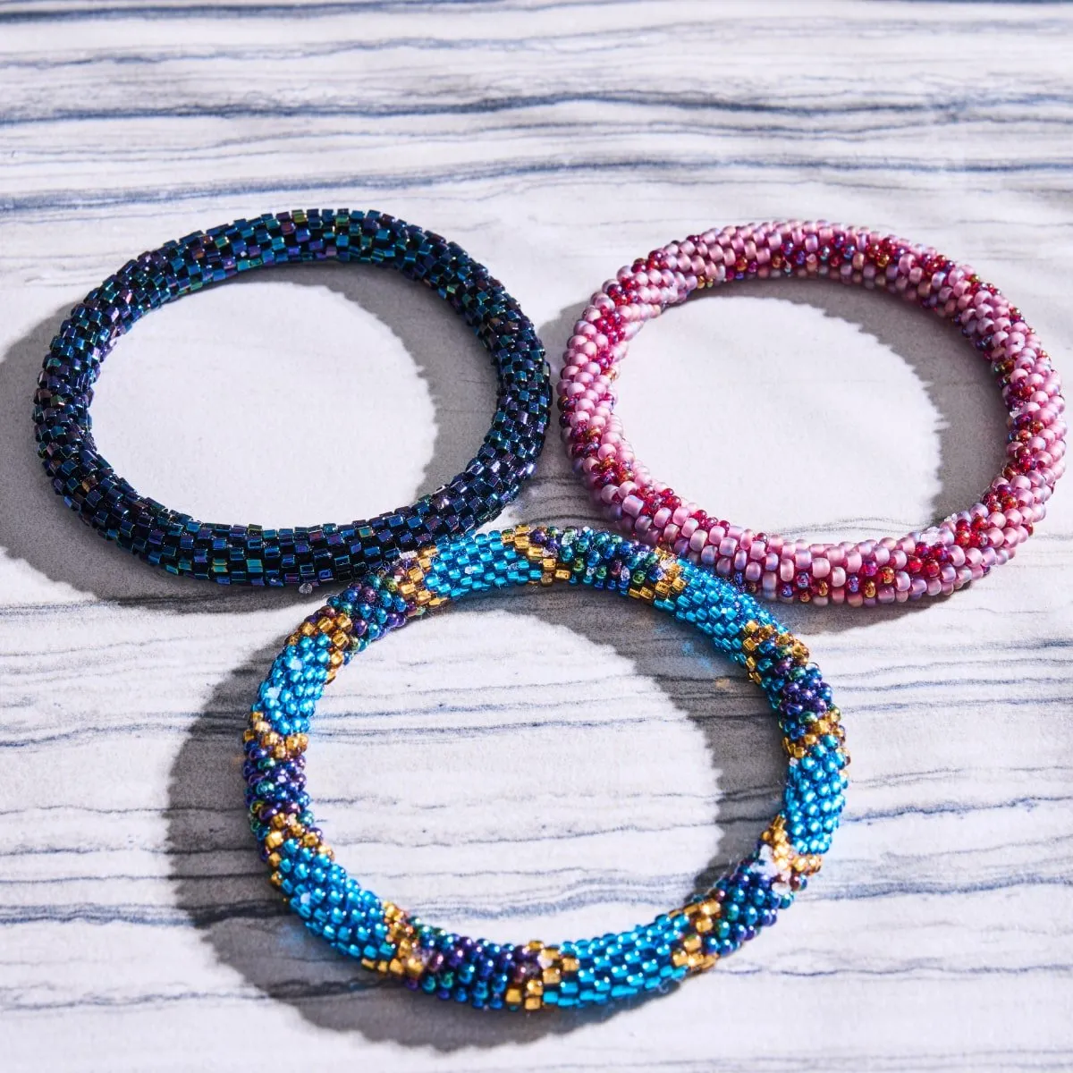 Cranberry Wreath | Himalayan Glass Bead Bracelet