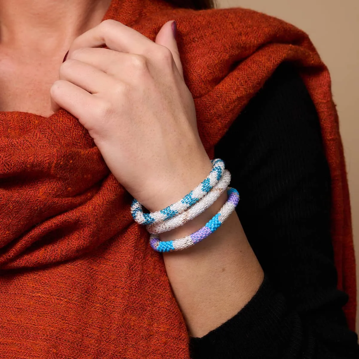 Crystal Ball | Himalayan Glass Bead Bracelet