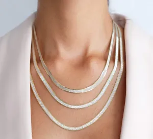 Cut Diamond Herringbone Necklace