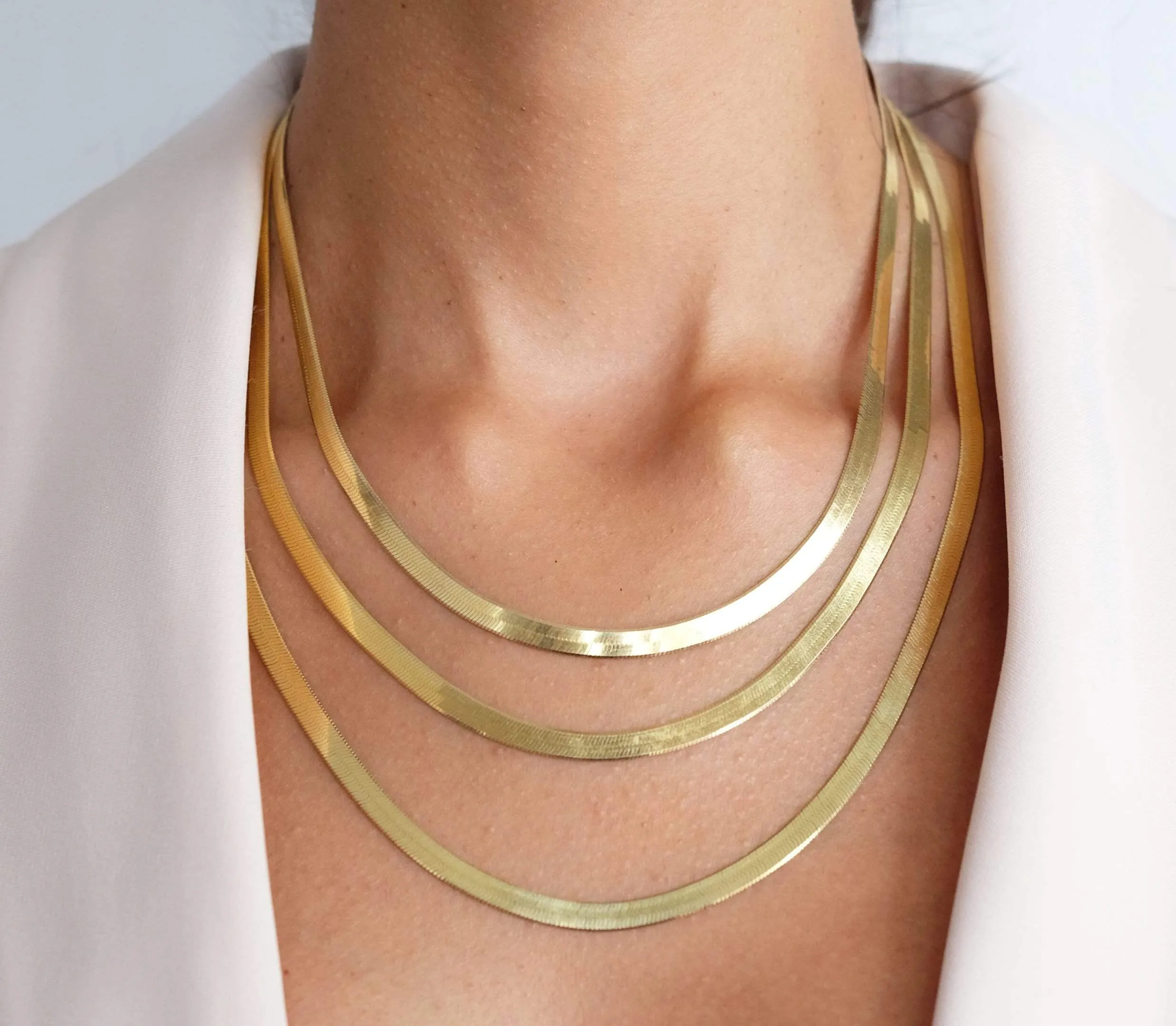 Cut Diamond Herringbone Necklace