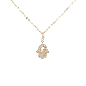 CZ Khamsa Necklace