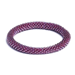 Deep Magenta | Himalayan Glass Bead Bracelet