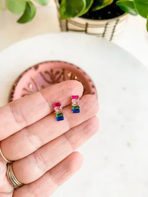 Disco Fever Rhinestone Stud Earrings