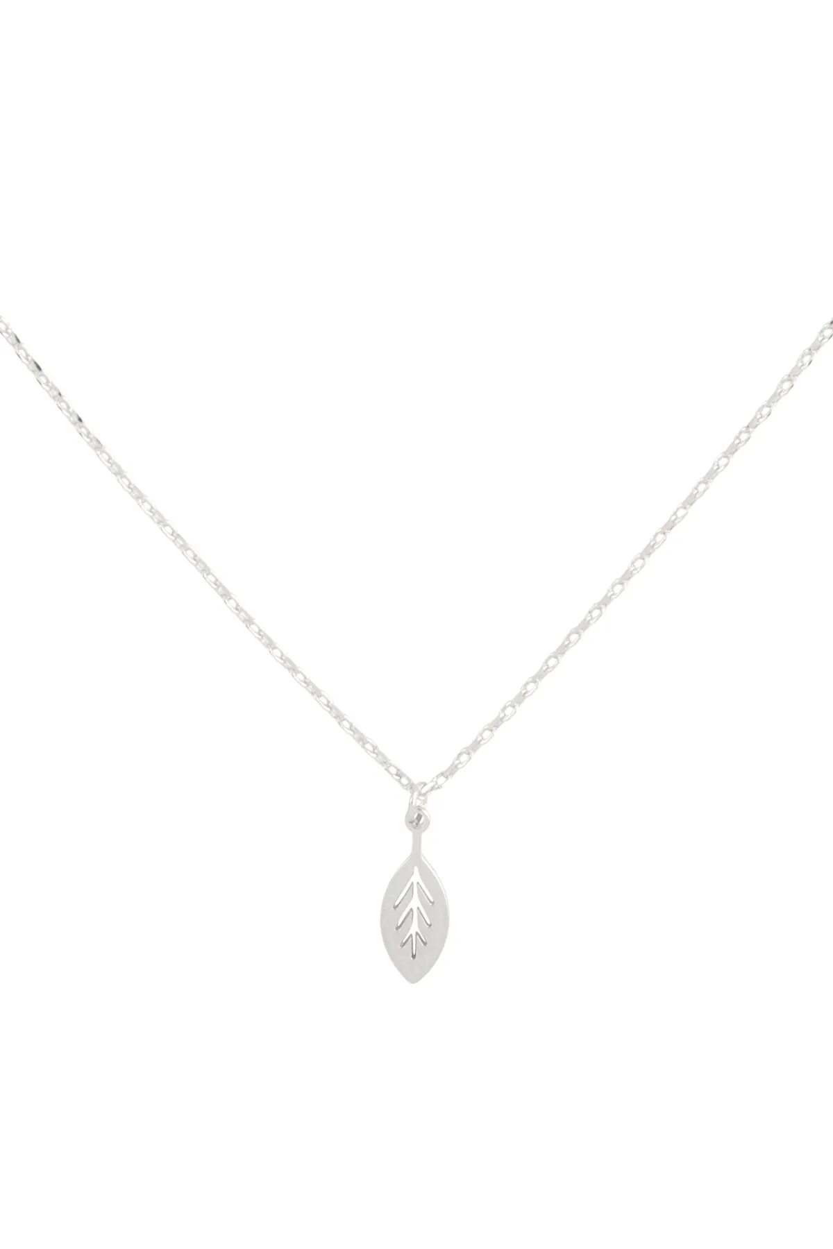 DNB354 - ORGANIC LEAF CAST PENDANT BRASS NECKLACE