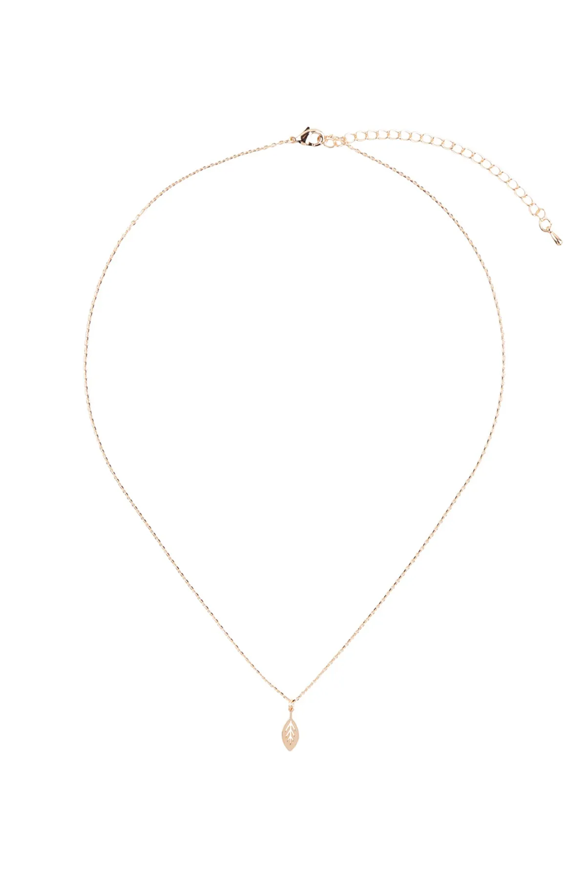 DNB354 - ORGANIC LEAF CAST PENDANT BRASS NECKLACE