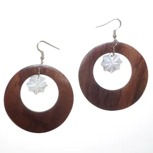 Ebony & Shell Earrings - Flower