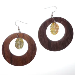 Ebony & Shell Earrings - Oval