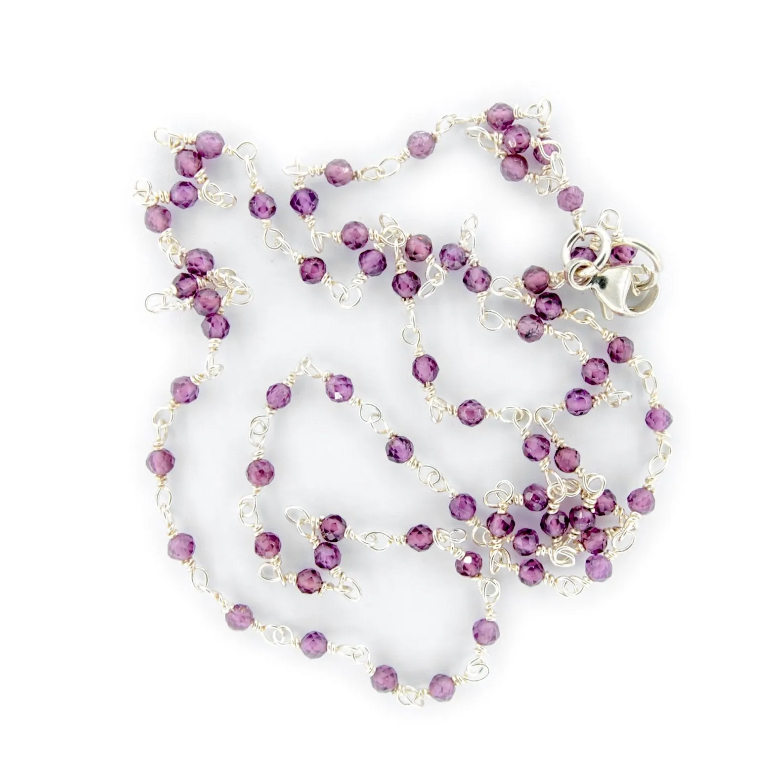 Farzaneh - Rhodolite Garnet Silver Necklace