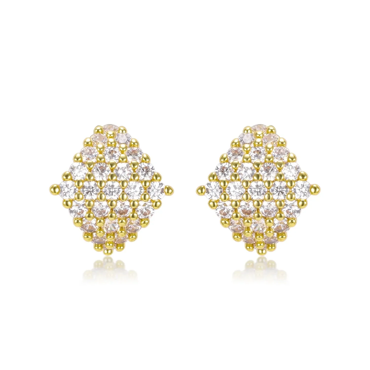 Fiona CZ Diamond Shape Huggie Earrings