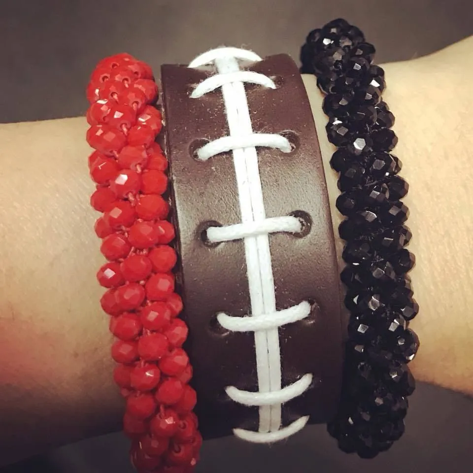 FOOTBALL LEATHER SNAP BRACELET