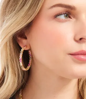 Gemstone Hoop Earrings